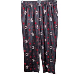 Jason Friday 13th Men's Black White Red Skimask Blood Halloween PJ Pajama Pants